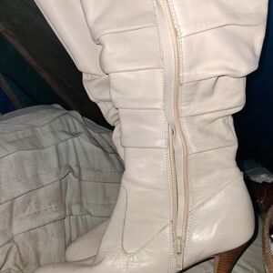 Zena Cream Lace-Up Boots